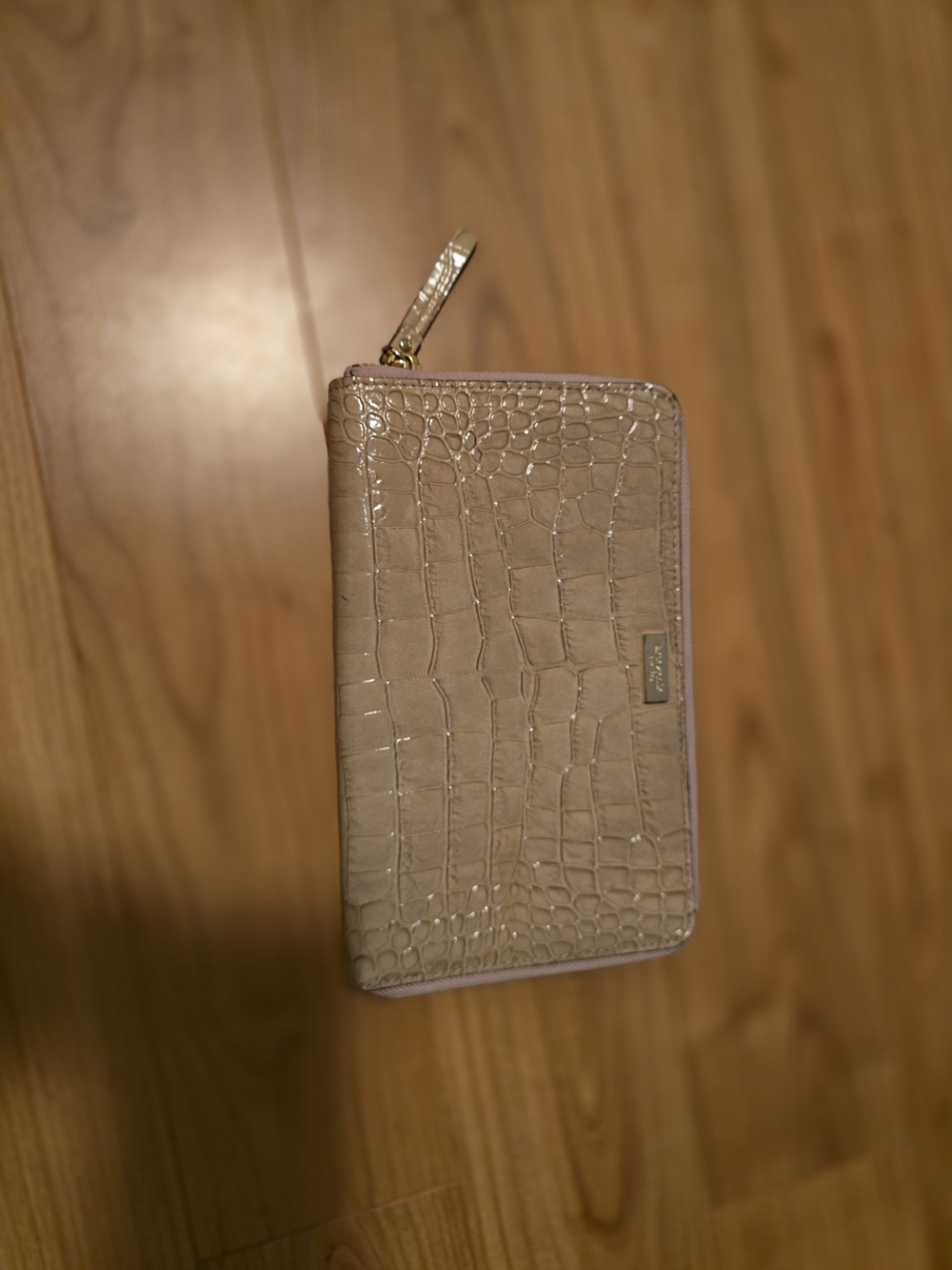 Kate Spade Crocodile-Embossed Zip Wallet